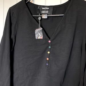 ModCloth plus size rainbow button crop top